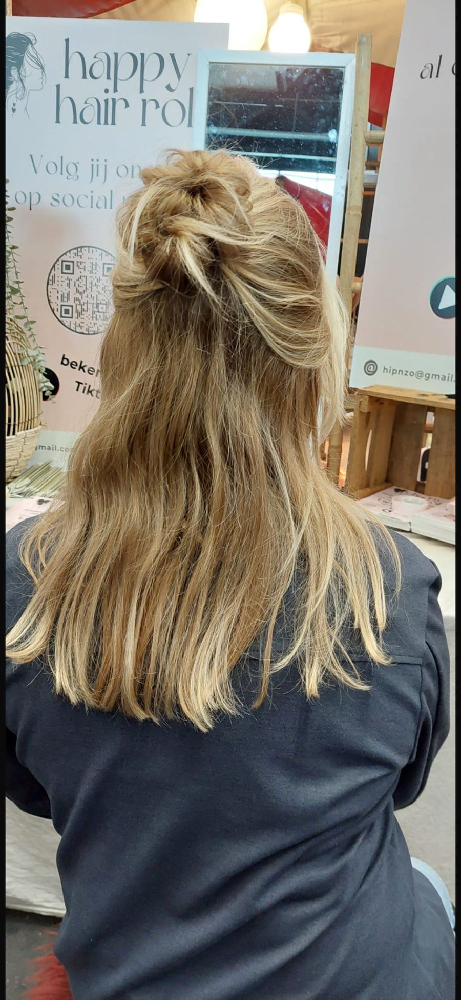 Happy Hair Roll half-up blonde knotje